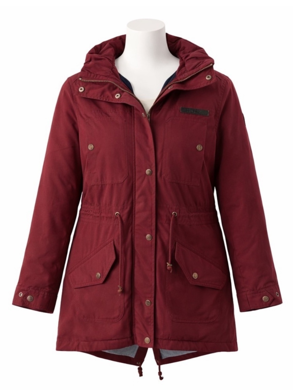 Size L Triple Five Soul Maroon Fleece Lined Winter‎ Jacket Coat Parka